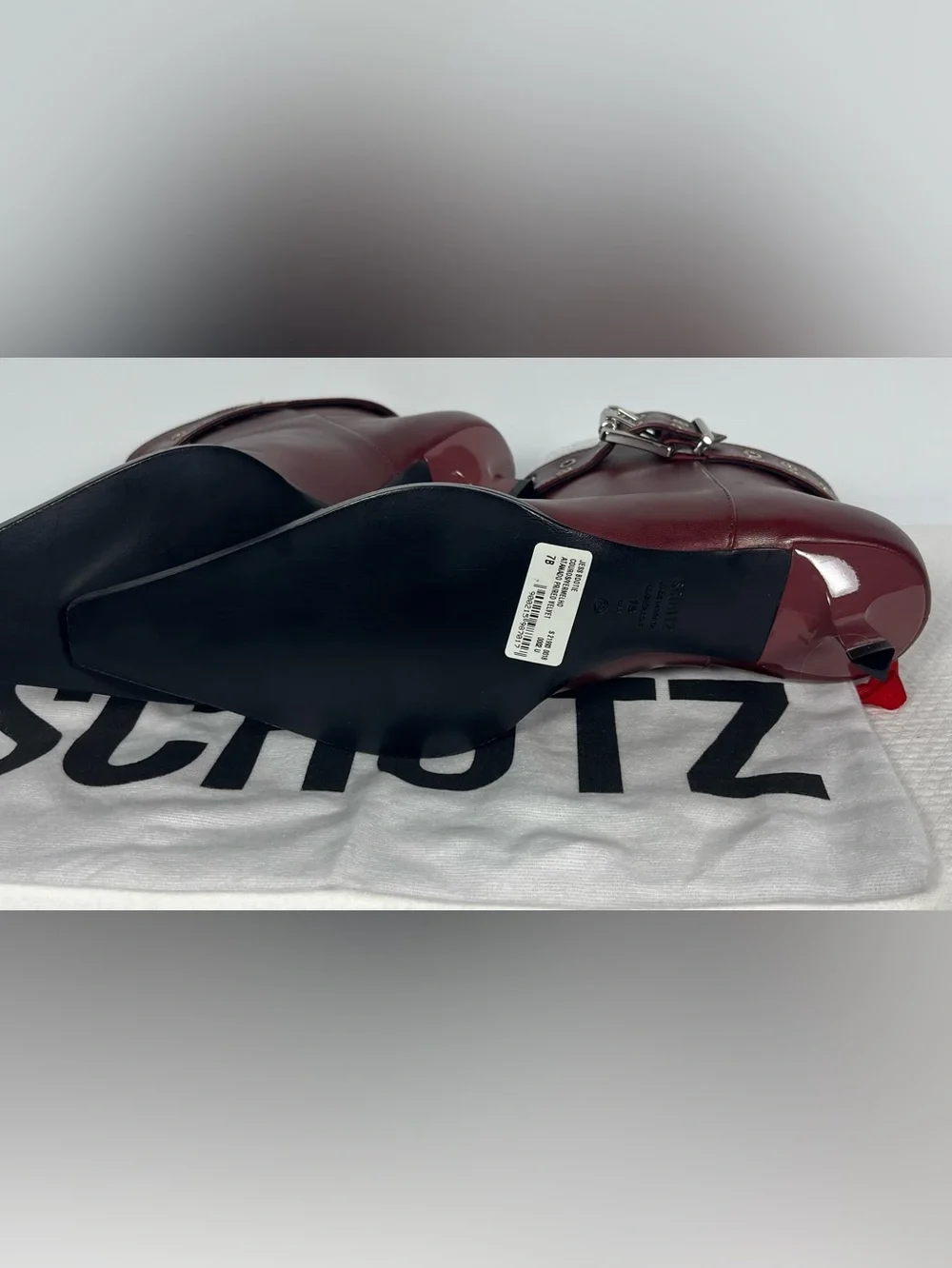 SCHUTZ Jess Booties In Rich Burgundy Leather Size 7B New In Box
